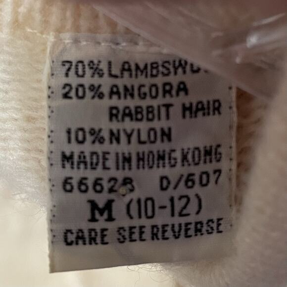 Carriage Court Vintage Sweater Cardigan Women Size Medium 10/12 Cream 80s - Picture 8 of 9